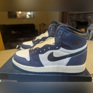 Nike Air Jordan 1 Midnight Navy White Black Sneakers-nebdr Laced Up. NIB